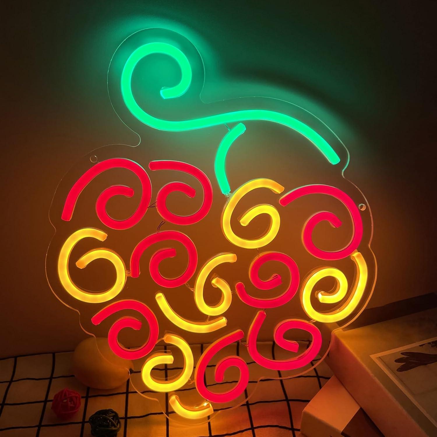 Lighting Decor In Room - サイバーフルーツネオンサインUSB調光LEDライト寝室子供部屋リビングルームショップバーパーティー美的壁飾りギフト