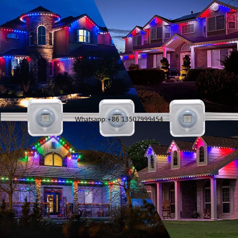 Led Lighting Decor - WiFi制御スマートLEDストリップライト 15M RGBカラーチェンジ IP66防水 PVC製 ビルファサード装飾