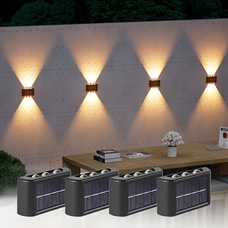 Led Lighting Decor - LEDソーラーライト 屋外防水 ソーラーウォールランプ 上下発光 ガーデンフェンス装飾用 ソーラー式ウォールランプ
