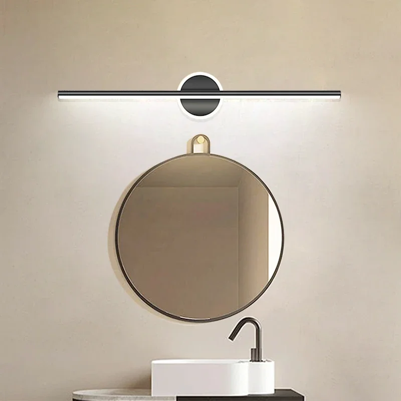 Lighting Decor For Diwali - 現代の LED ミラーランプ 40/55 センチメートルウォールライト浴室トイレブラックゴールドロングストリップ器具家の装飾 Led