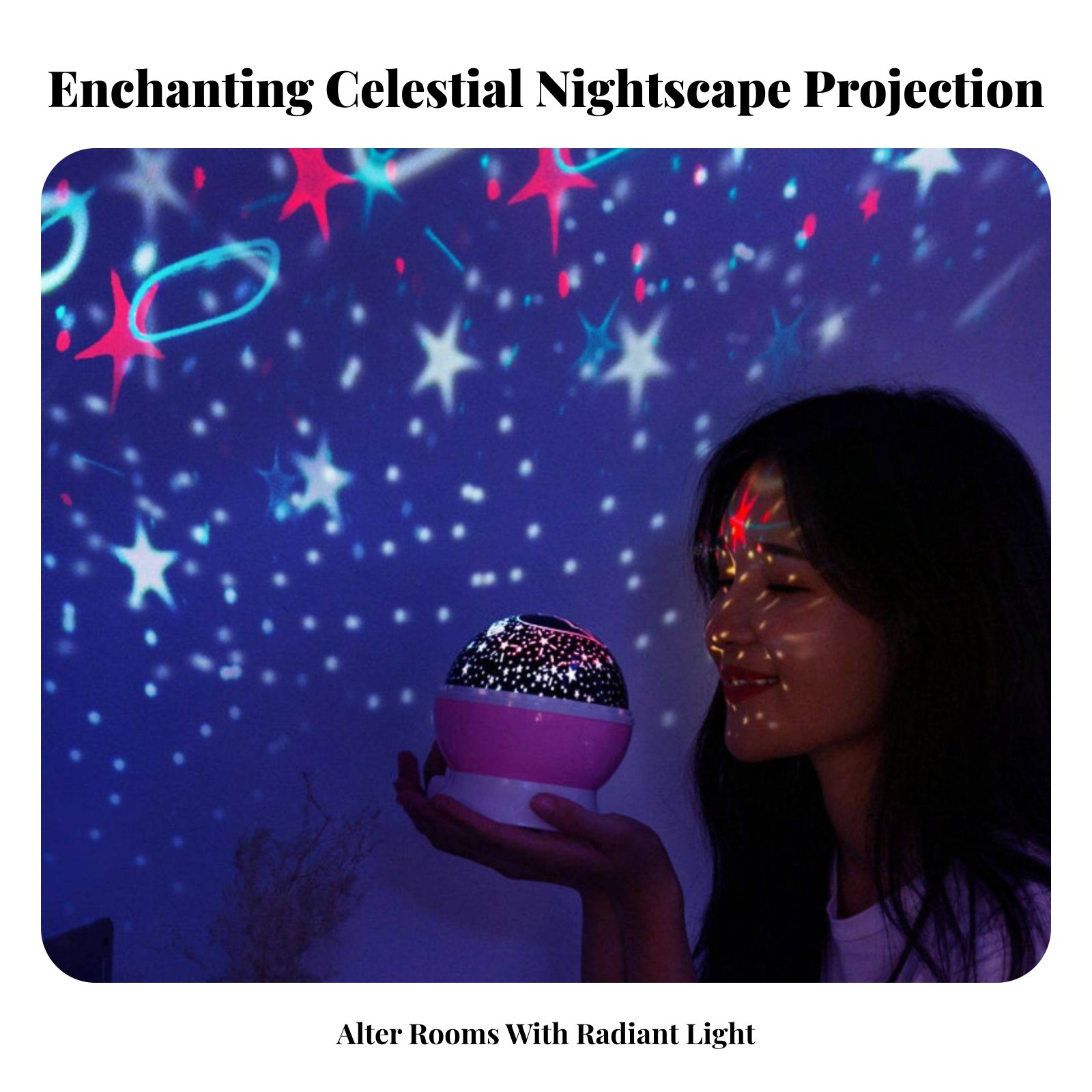 Lighting Decoration In Bedroom - ギャラクシープロジェクションデバイス 天体夜景効果 ナイトライト カラフルな投影 女の子、子供向けのギフトの提案