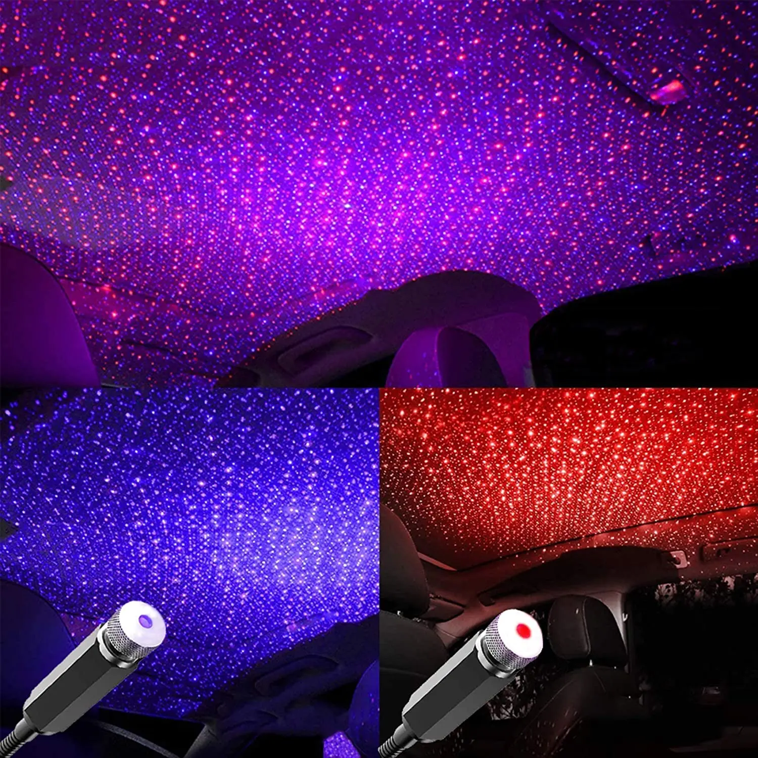 Lighting Decor For Diwali - ロマンチックなLED星空ナイトライト 5V USBインターフェース ギャラクシースタープロジェクターランプ 車の天井/部屋の天井装飾用 プラグアンドプレイ