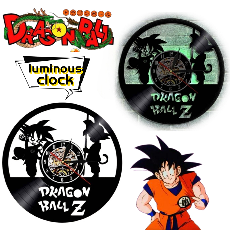 Lighting Room Decor Items - ドラゴンボール孫悟空パーソナライズされたクリエイティブ壁掛け時計ホームリビングルームダイニングルームLEDナイトライト発光時計装飾