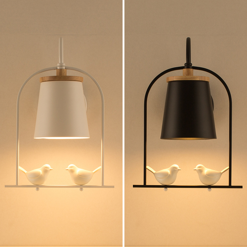 Foyer Lighting Wall Decor - 北欧クリエイティブバード LED ウォールランプリビングルームレストラン廊下寝室ベッドヘッドアートシャンデリア家の装飾照明器具
