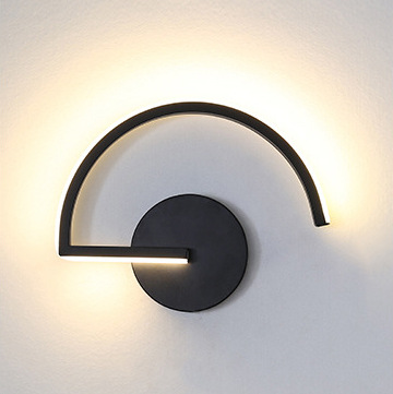Lighting Decoration In Bedroom - モダンな北欧LEDウォールランプ、ミニマリストブラック幾何学模様の壁掛け照明、寝室ベッドサイド、リビングルームの装飾、クリエイティブなホームライト
