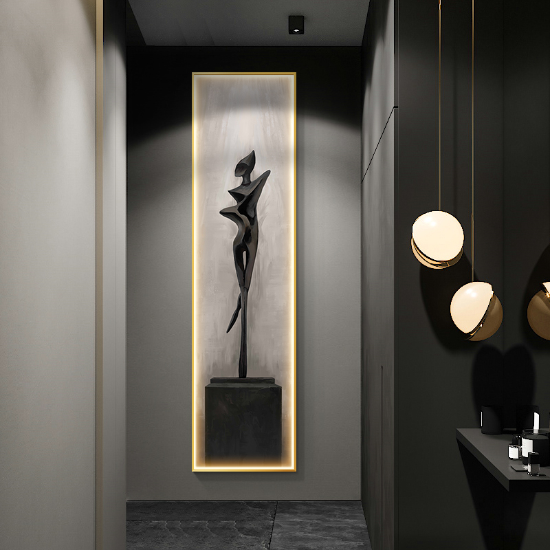 Foyer Lighting Wall Decor - 現代抽象アートインテリア絵画LEDウォールハンギングランプ、リビングルーム、キッチン、ポーチ、廊下、ダイニングルーム、家の装飾に