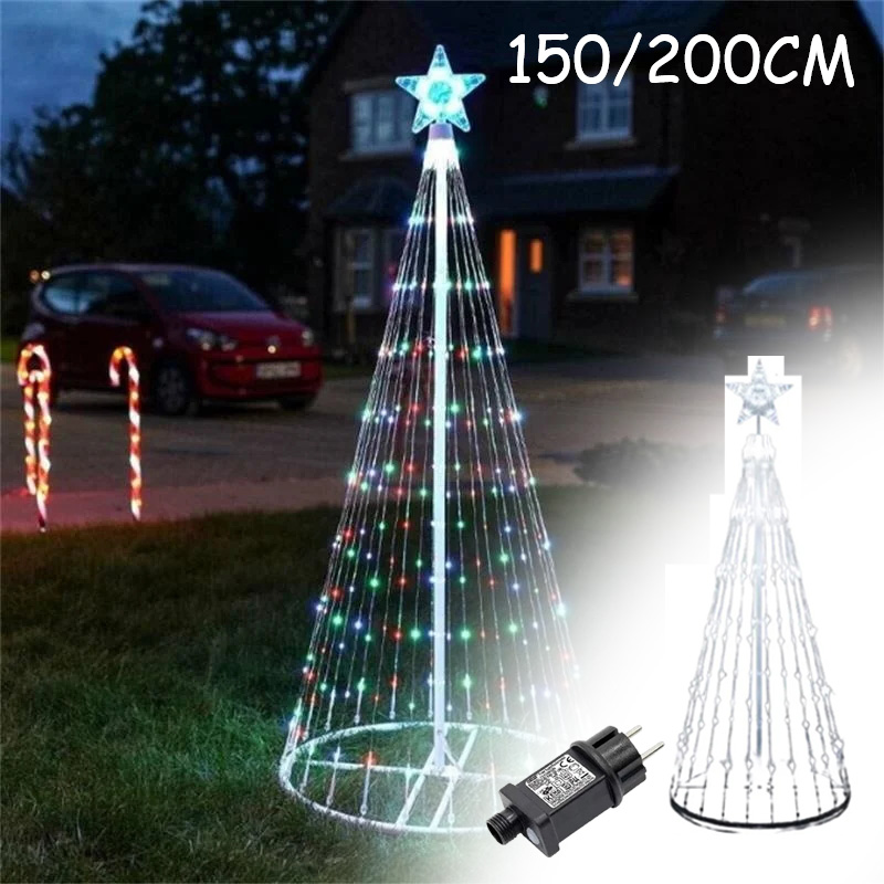 Lighting Tree Decor - コントローラー付きLEDストリングライト,金属リング,クリスマスツリーの装飾,屋内と屋外の装飾,新品