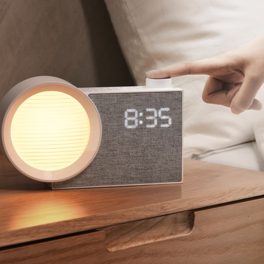 Lighting Decoration In Bedroom - WILIT LEDナイトライト目覚まし時計、ホワイトノイズ＆タイマー付きベッドサイドランプ - 温かみのある雰囲気の寝室装飾ギフト、ムードライト、睡眠用ライト