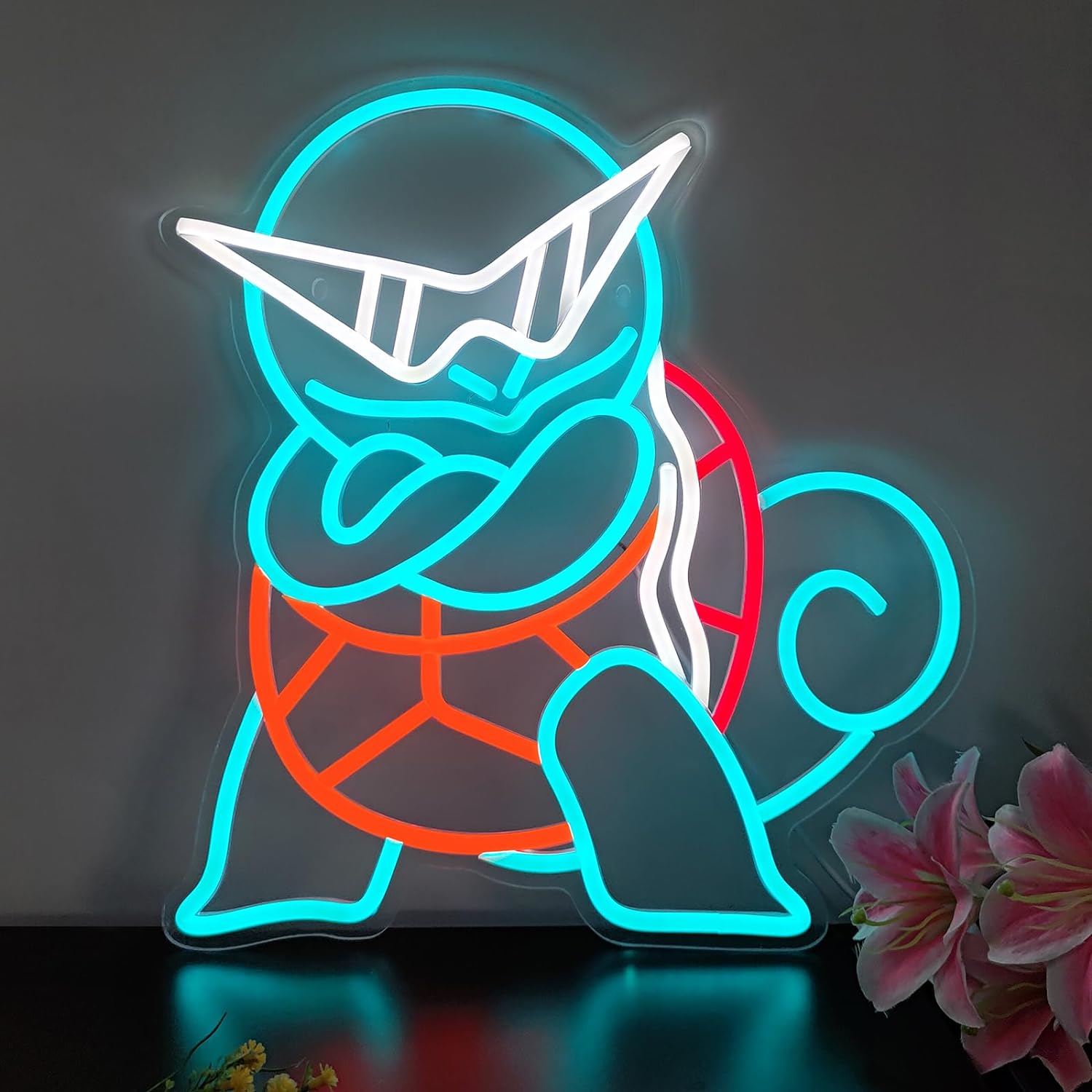 Lighting Decor For Diwali - ポケモン ゼニガメ ネオンサイン LEDウォールネオンライトサイン USB調光可能 クールブルーグロー