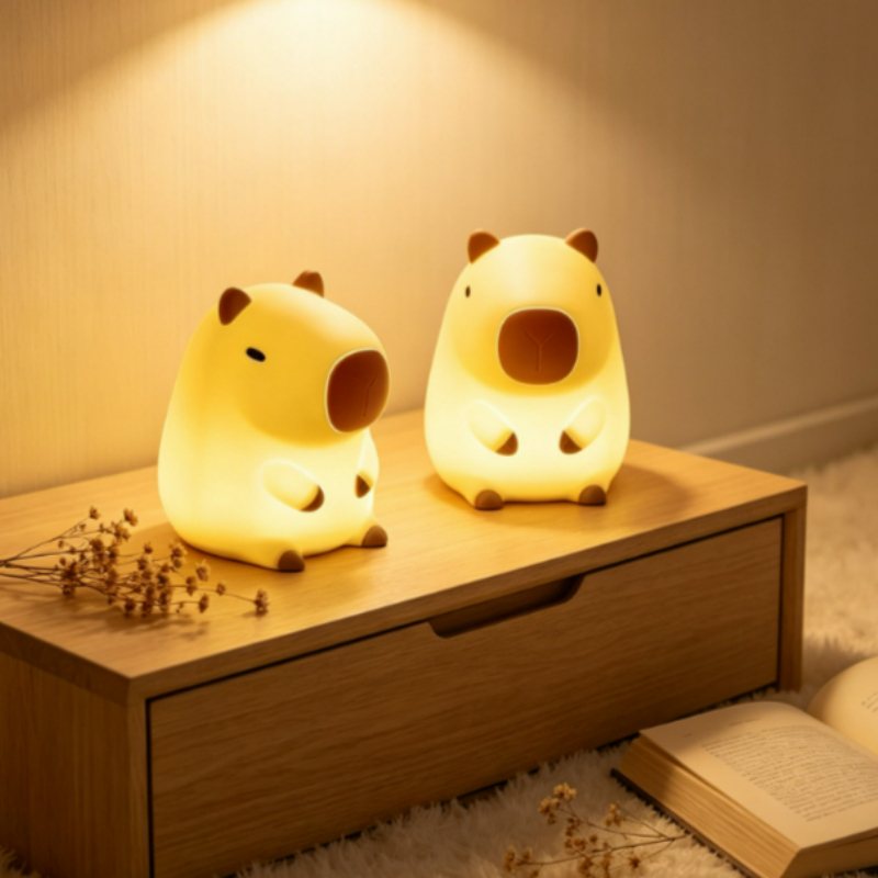 Lighting Room Decor Items - かわいいペットカピバラナイトライト漫画シリコン製クリエイティブベッドサイド睡眠ナイトランプルームデコレーション誕生日プレゼントクリアランスセール