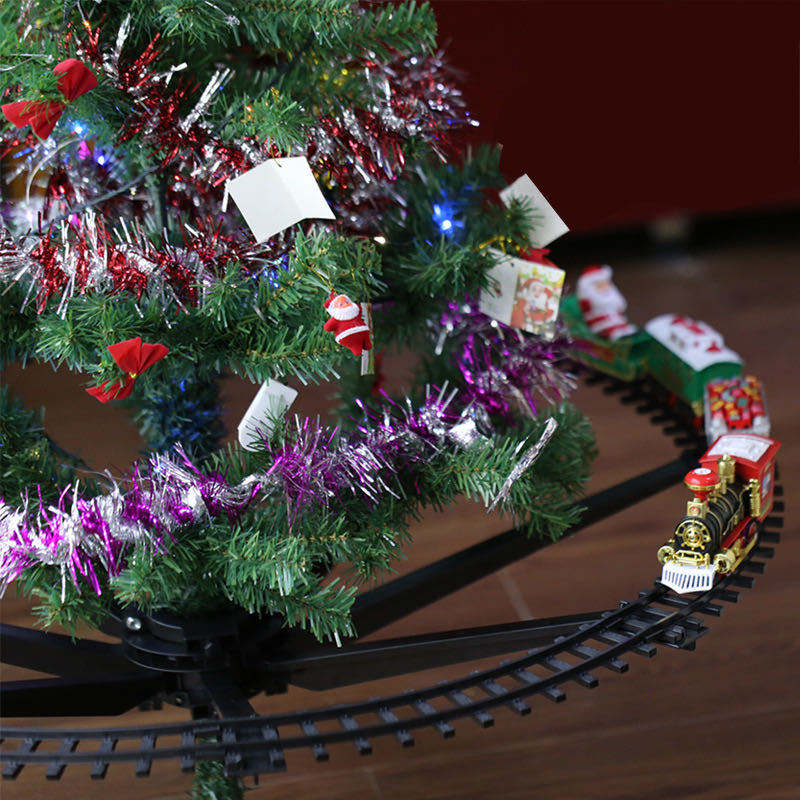 クリスマス電動列車セット（ライト付き）、車両、線路フレーム、 - Lighting Tree Decor のレビューと価格