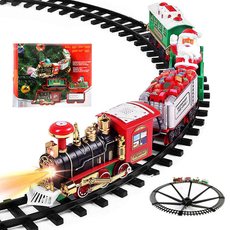 クリスマス電動列車セット（ライト付き）、車両、線路フレーム、 - Lighting Tree Decor のレビューと価格