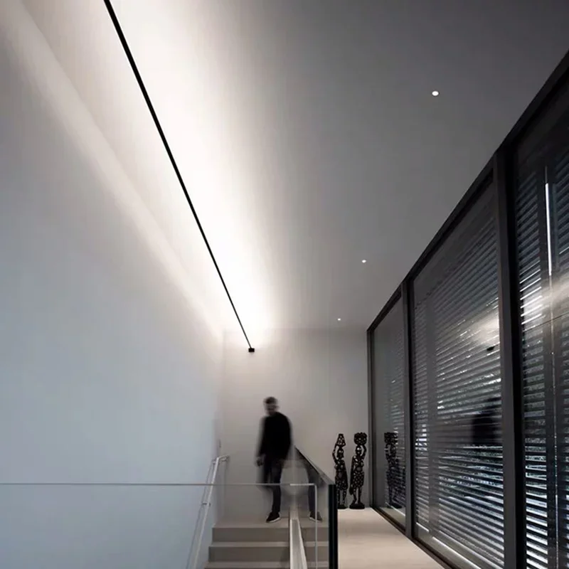 現代のブラックホワイトリニアウォールランプスカイライン燭台  - Foyer Lighting Wall Decor のレビューと価格