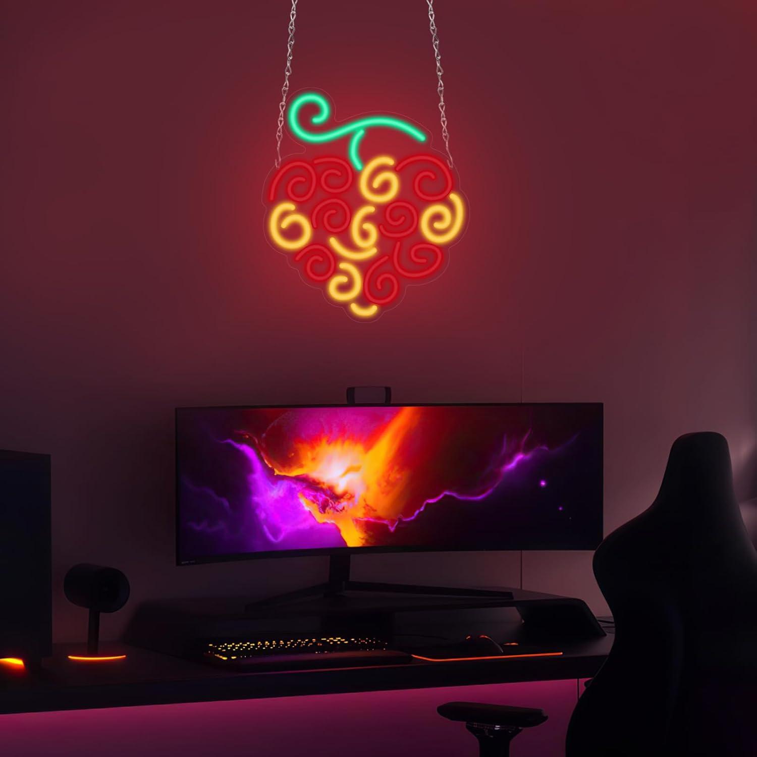 サイバーフルーツネオンサインUSB調光LEDライト寝室子供部 - Lighting Decor In Room のレビューと価格