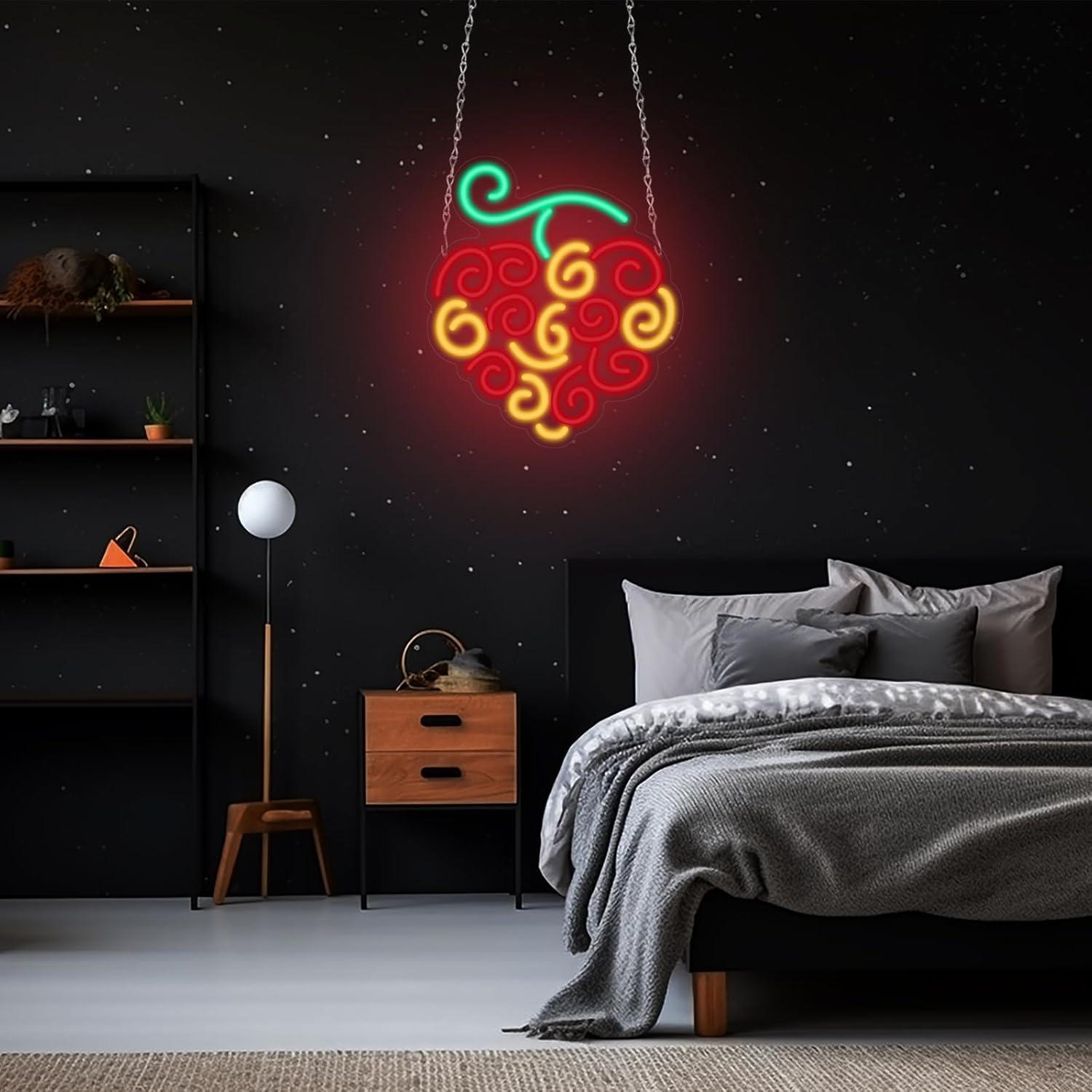 サイバーフルーツネオンサインUSB調光LEDライト寝室子供部 - Lighting Decor In Room のレビューと価格