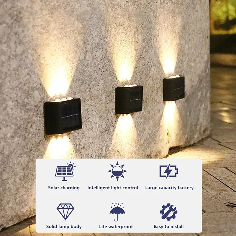 LEDソーラーライト 屋外防水 ソーラーウォールランプ 上下 - Led Lighting Decor のレビューと価格