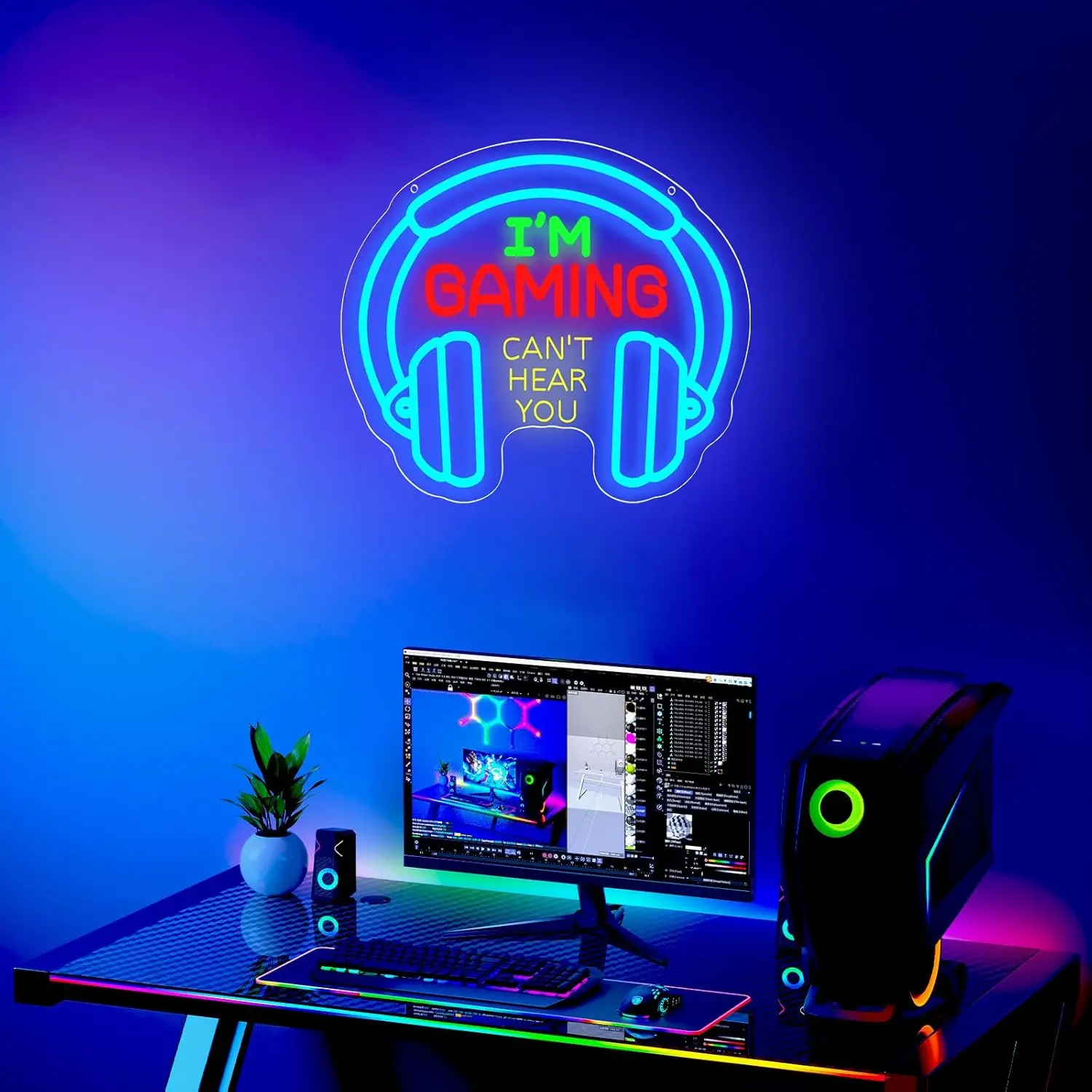 「I'M GAMING CAN'T HEAR YOU」ネオン - Lighting Decoration In Bedroom のレビューと価格