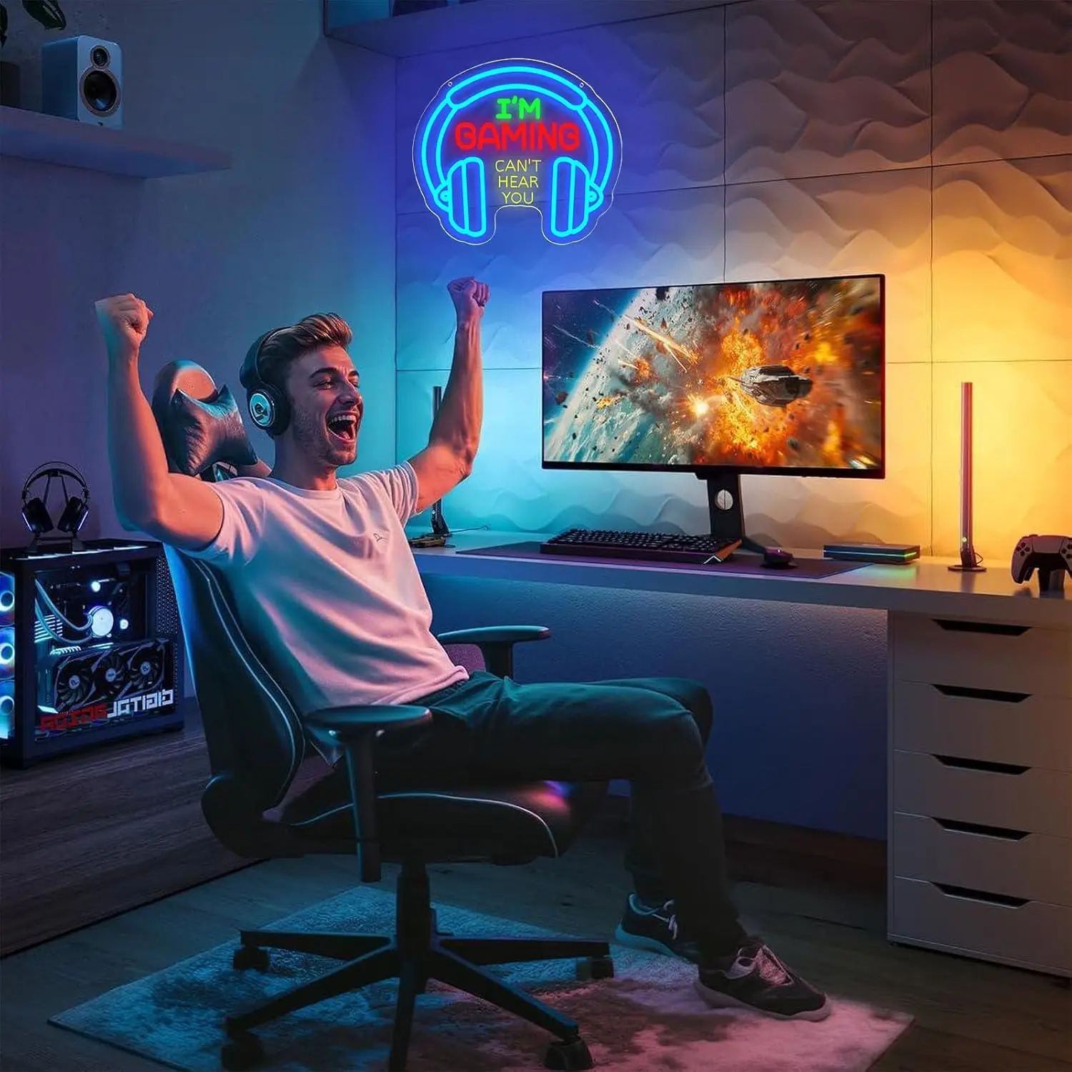 「I'M GAMING CAN'T HEAR YOU」ネオン - Lighting Decoration In Bedroom のレビューと価格