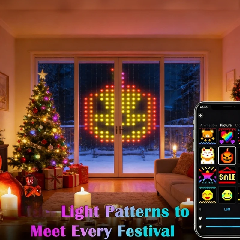 スマート400LEDカーテンライト、音楽同期DIYフェアリー - Wedding Lighting And Decor のレビューと価格
