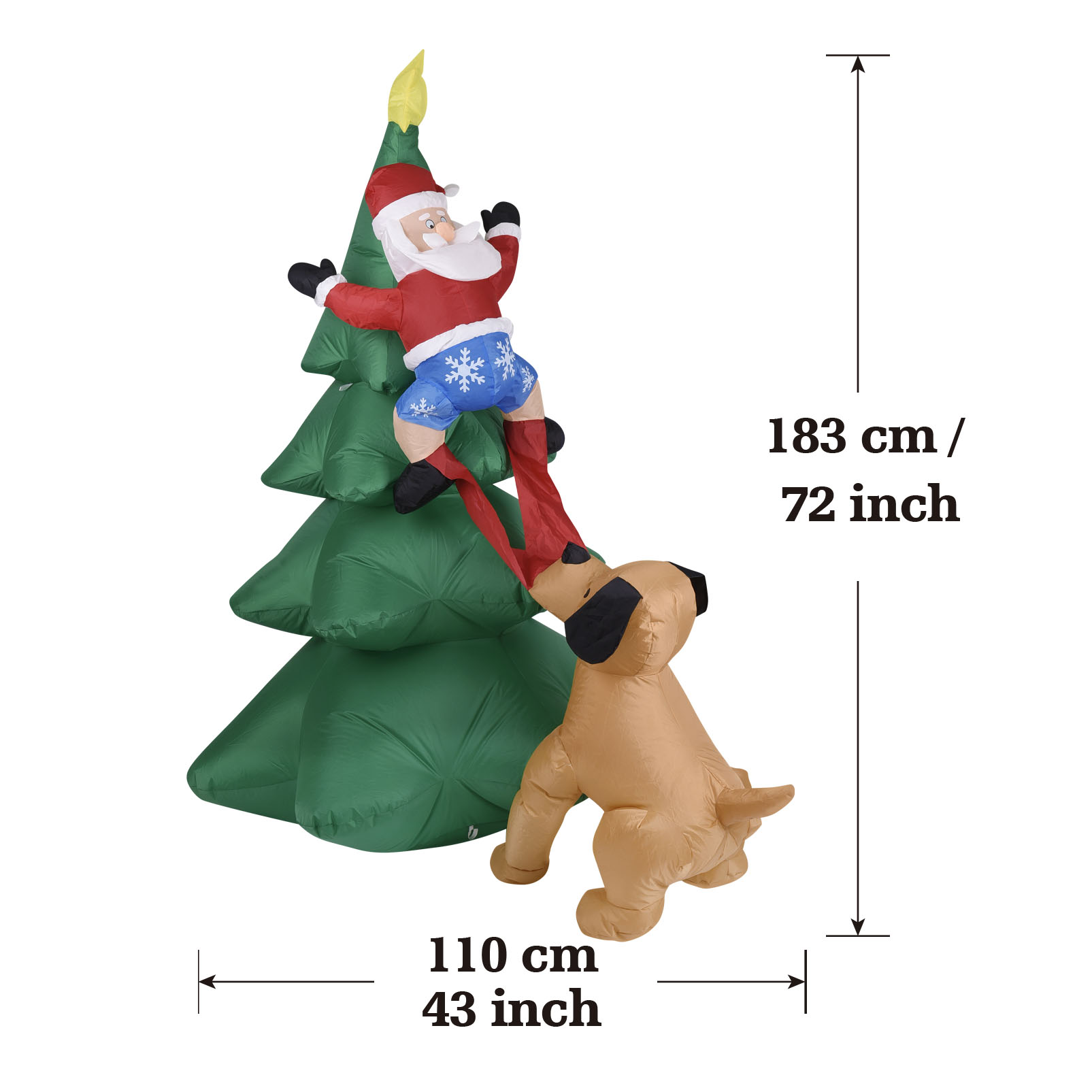 クリスマス インフレータブル ドッグ サンタクロース付き ツ - Lighting Tree Decor のレビューと価格