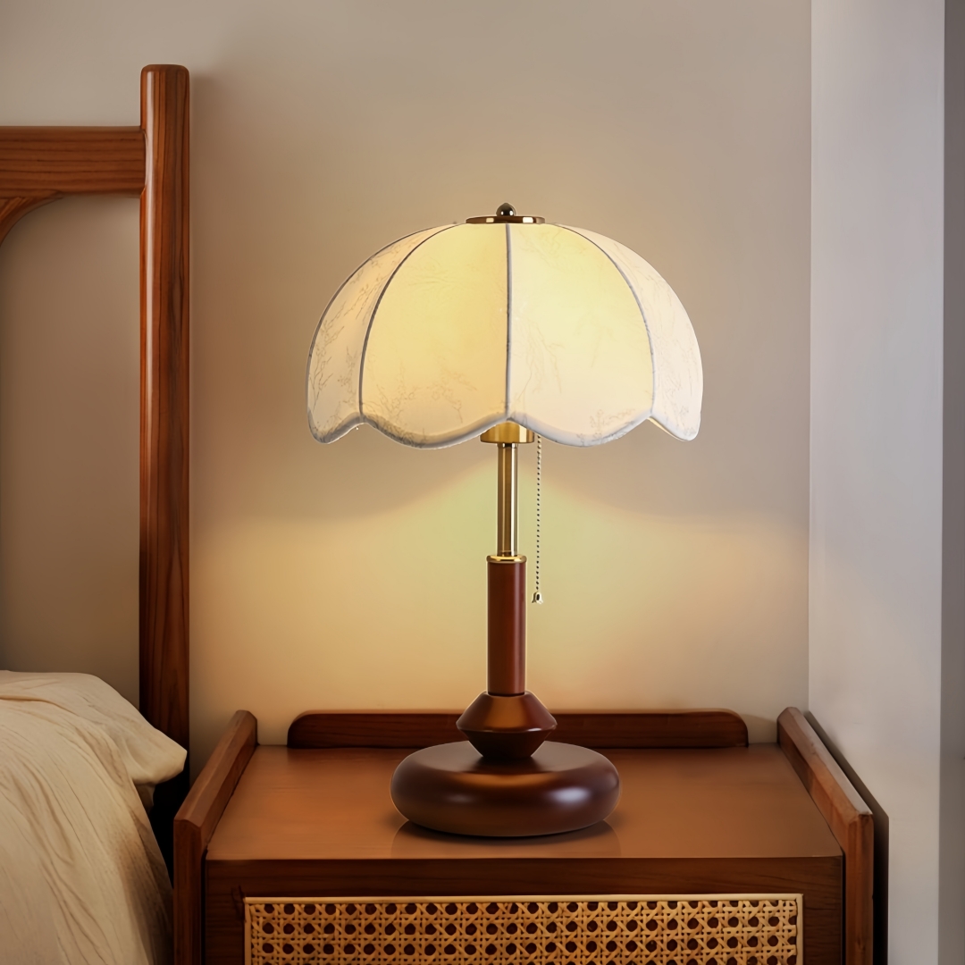 ヴィンテージスカラップドームテーブルランプ寝室ナイトスタンド - Lighting Decoration In Bedroom のレビューと価格