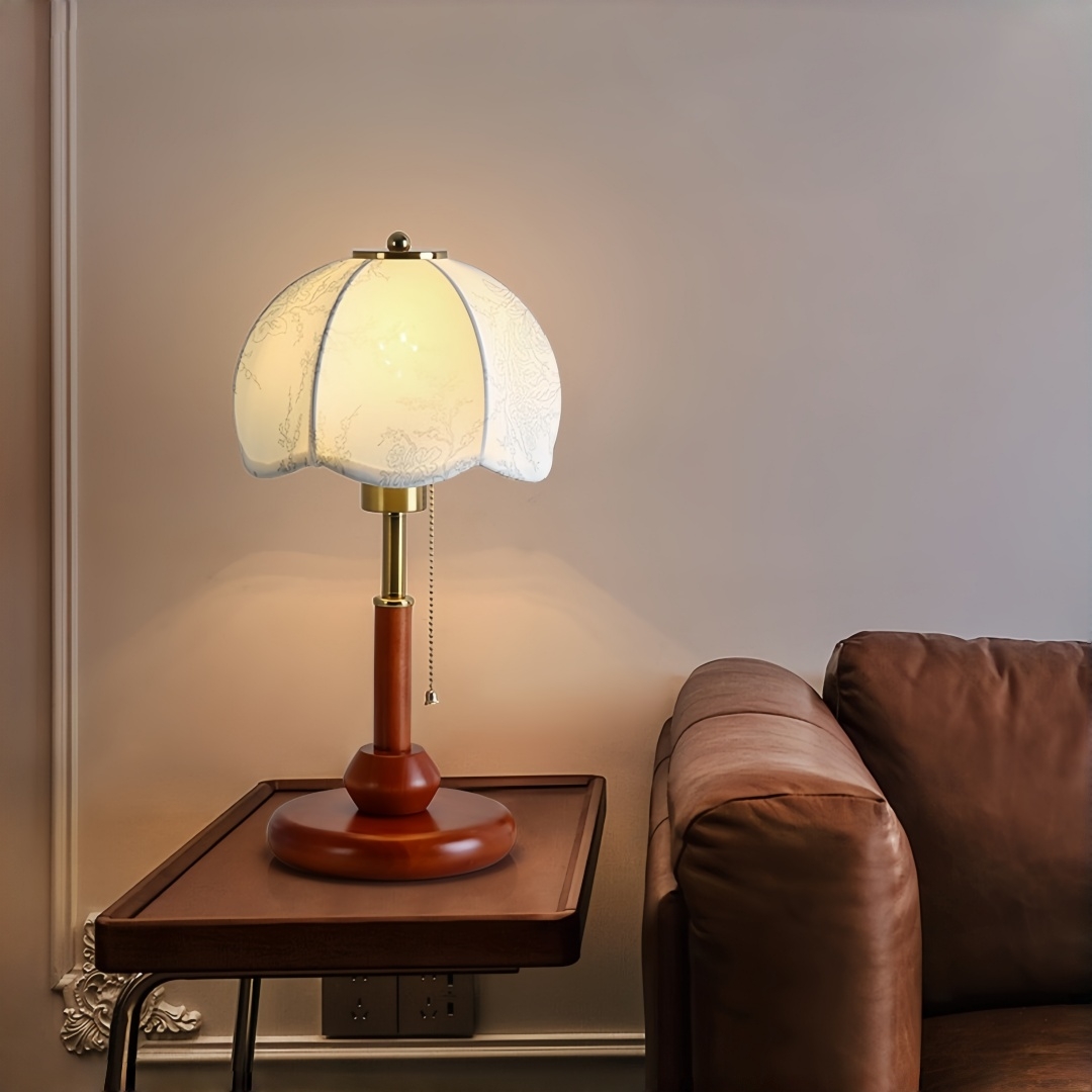 ヴィンテージスカラップドームテーブルランプ寝室ナイトスタンド - Lighting Decoration In Bedroom のレビューと価格