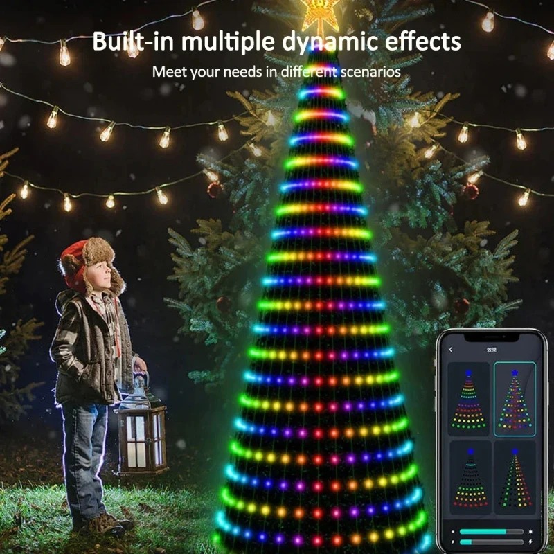 クリスマススターツリーライトRGB LED、Bluetoot - Lighting Tree Decor のレビューと価格