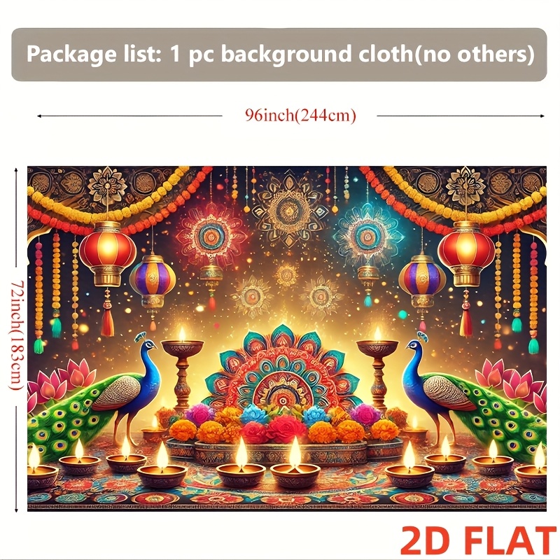 ディワリ孔雀ランタンタペストリー インド祭り装飾 ディヤライ - Lighting Decor For Diwali のレビューと価格