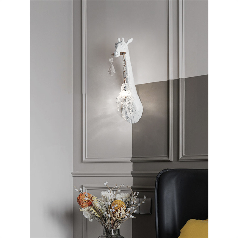 モダンなクリエイティブなレジン製キリンLEDウォールランプ、 - Foyer Lighting Wall Decor のレビューと価格