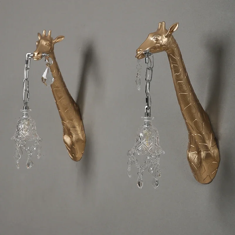 モダンなクリエイティブなレジン製キリンLEDウォールランプ、 - Foyer Lighting Wall Decor のレビューと価格