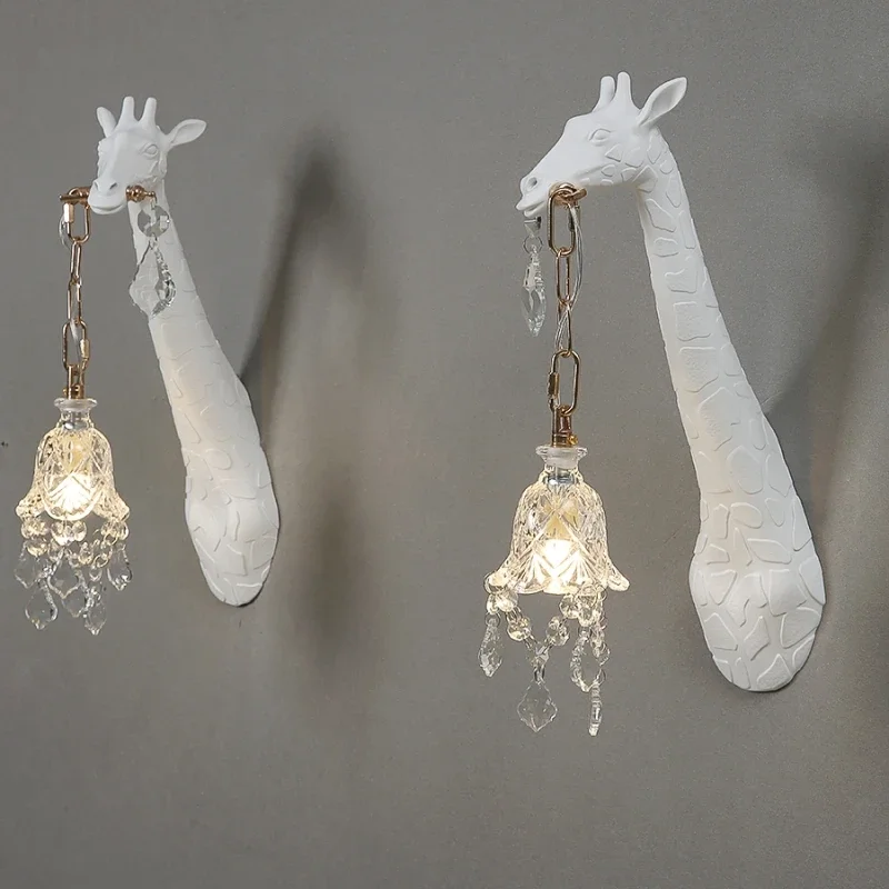 モダンなクリエイティブなレジン製キリンLEDウォールランプ、 - Foyer Lighting Wall Decor のレビューと価格