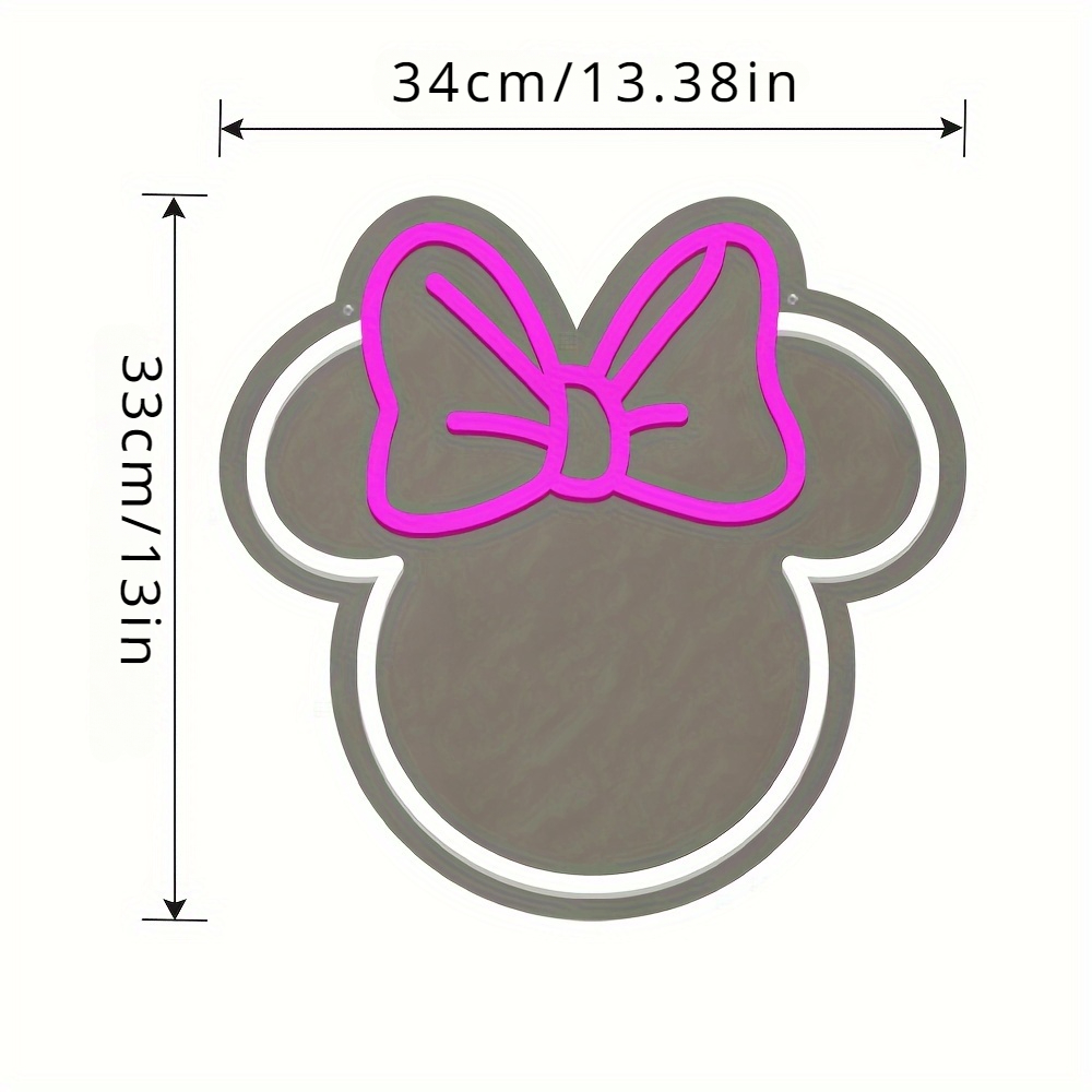ディズニー ミニーマウス LED ネオンサイン ピンクのリボ - Lighting Decor For Diwali のレビューと価格