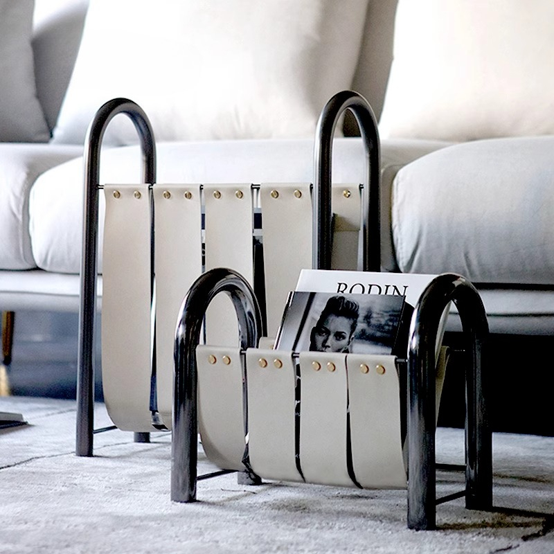 軽奢メタルレザー雑誌棚本棚ホームファニシング装飾リビングルー - Lighting And Decor Magazine のレビューと価格