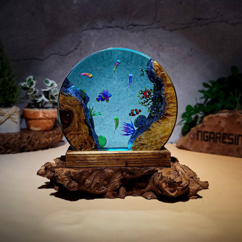 海洋水族館生物樹脂テーブルライトクリエイティブアート装飾熱帯 - Wedding Lighting And Decor のレビューと価格