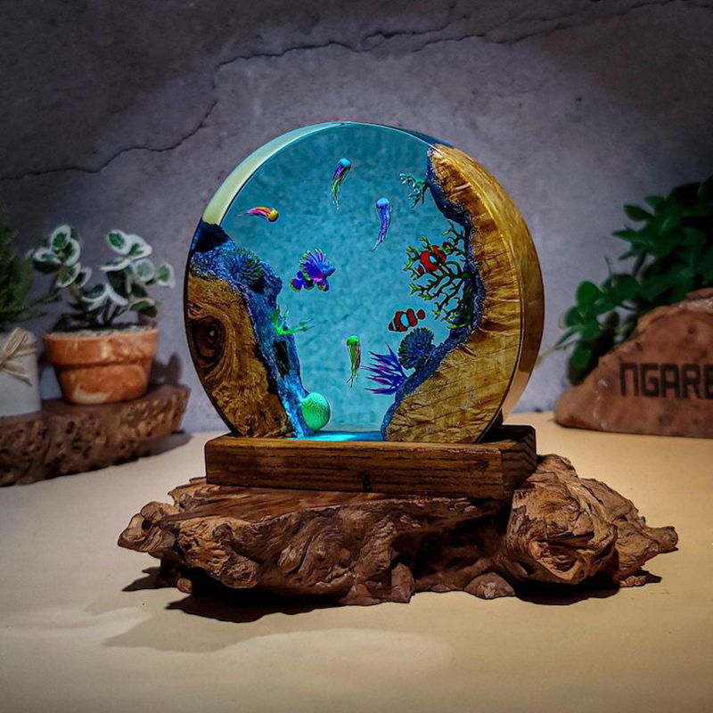 海洋水族館生物樹脂テーブルライトクリエイティブアート装飾熱帯 - Wedding Lighting And Decor のレビューと価格