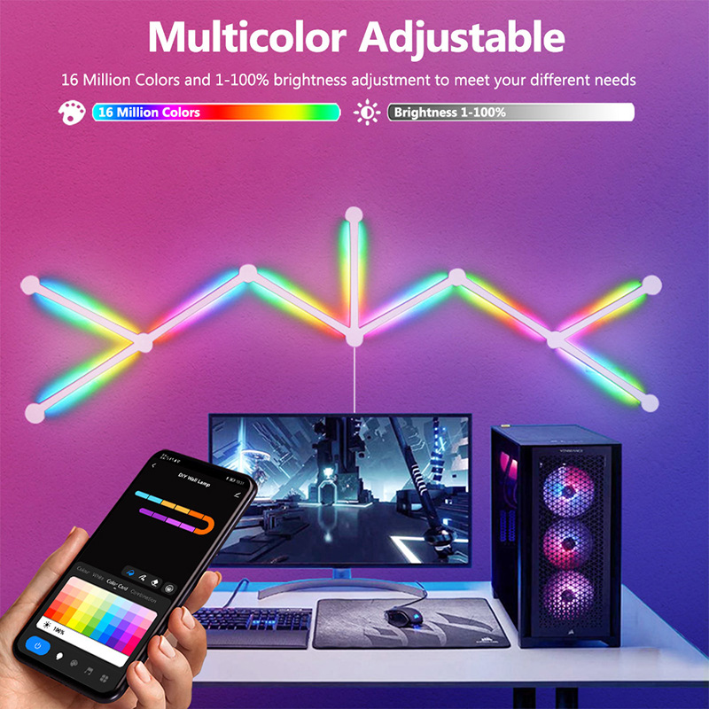 スマートRGBウォールランプ、Bluetoothアプリ接続L - Lighting Decoration In Bedroom のレビューと価格