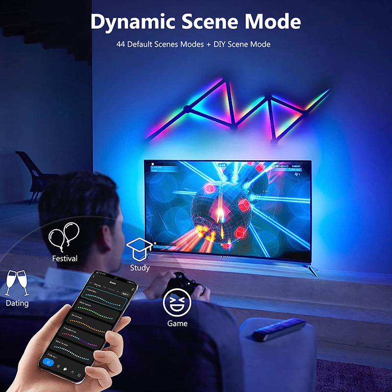 スマートRGBウォールランプ、Bluetoothアプリ接続L - Lighting Decoration In Bedroom のレビューと価格