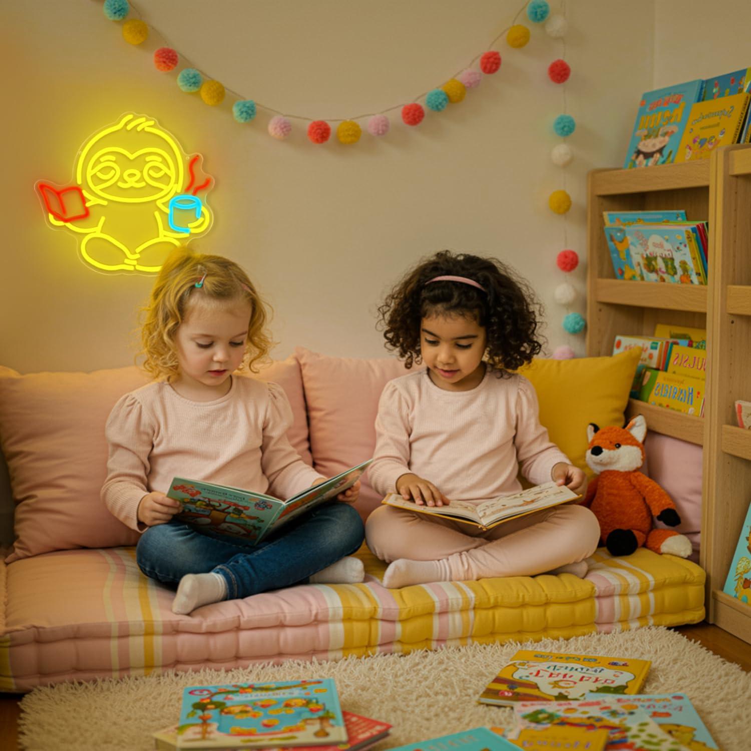 ナマケモノのネオンサインUSB調光LEDライト、寝室、リビン - Lighting Decor In Room のレビューと価格