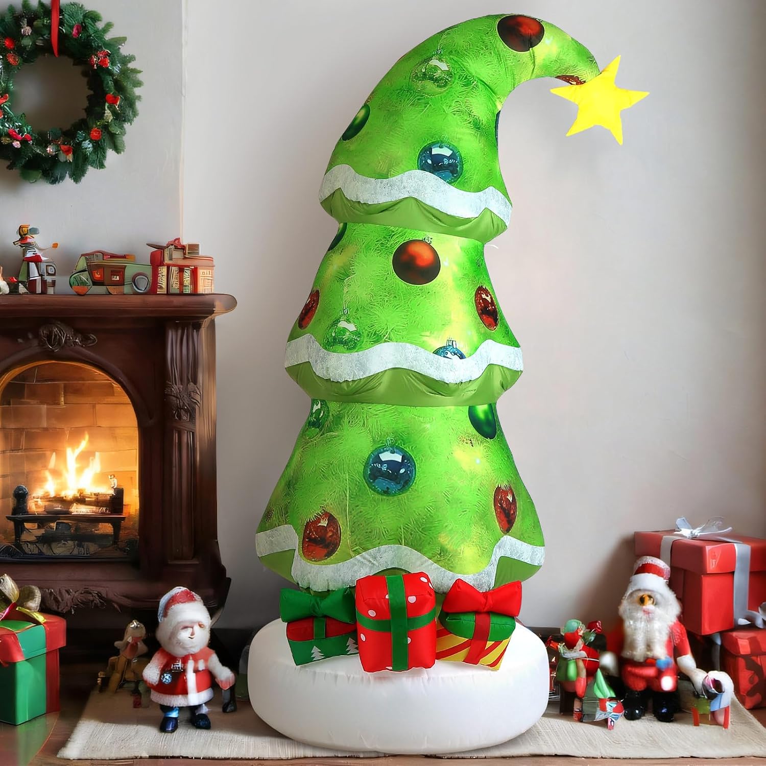 6.9フィートのクリスマス屋外用インフレータブル装飾サイン、 - Lighting Tree Decor のレビューと価格