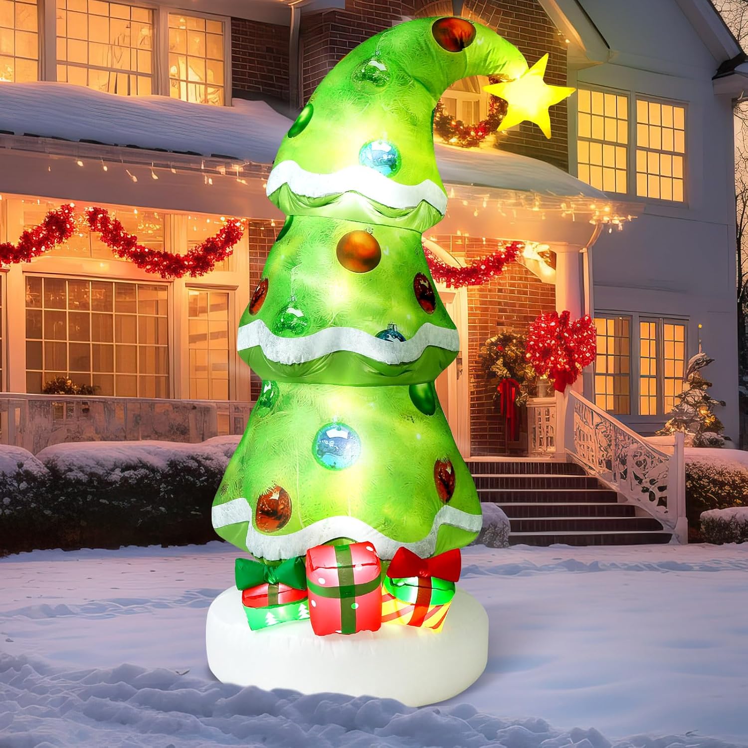 6.9フィートのクリスマス屋外用インフレータブル装飾サイン、 - Lighting Tree Decor のレビューと価格