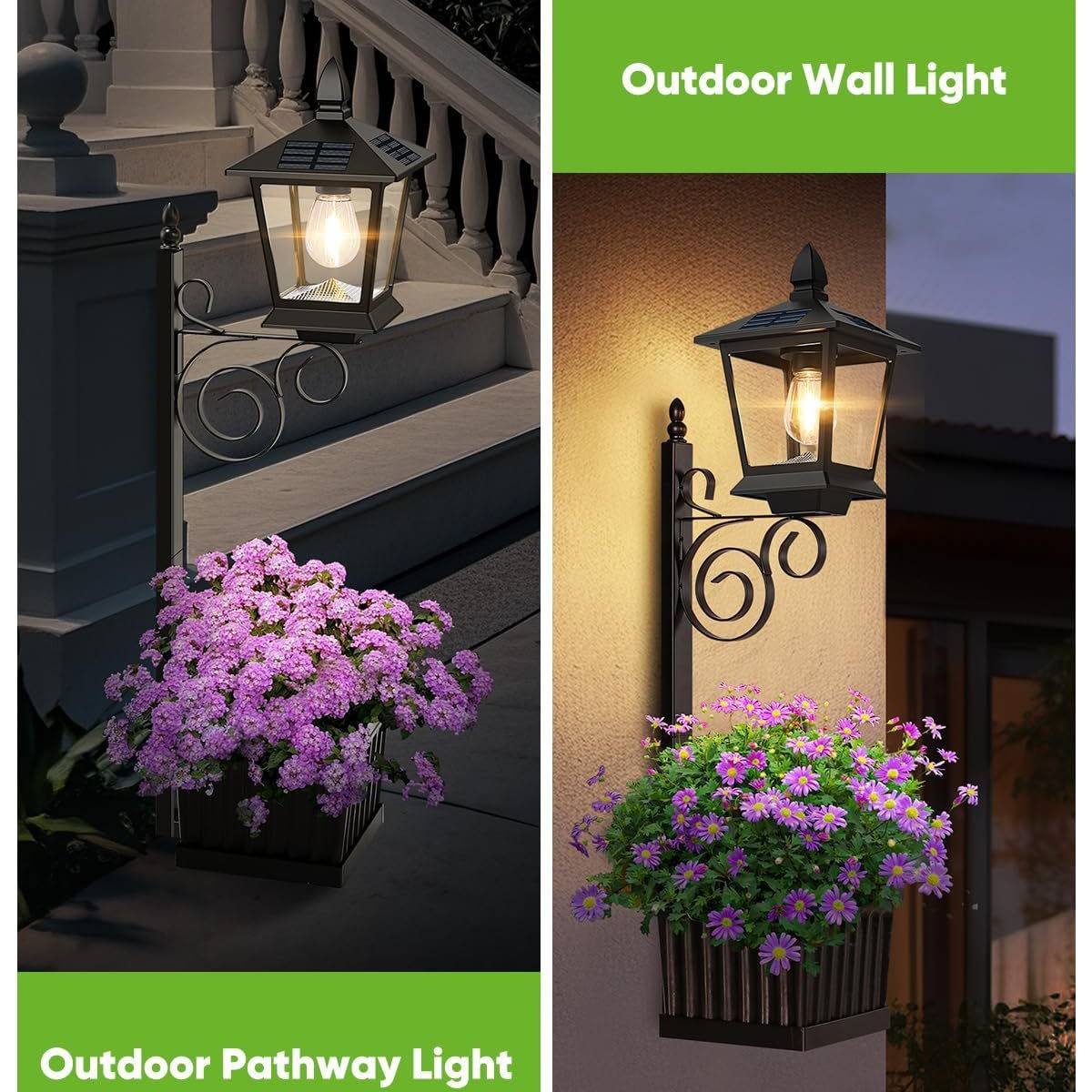 2 in 1 ソーラープランターランプ 防水 暖白色 屋外壁 - Decor Lighting Floor Lamps のレビューと価格
