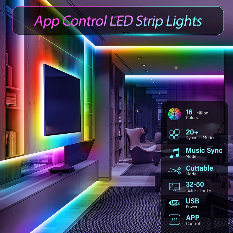 USB RGB LEDストリップライト SMD3535 アプ - Lighting Decor For Diwali のレビューと価格