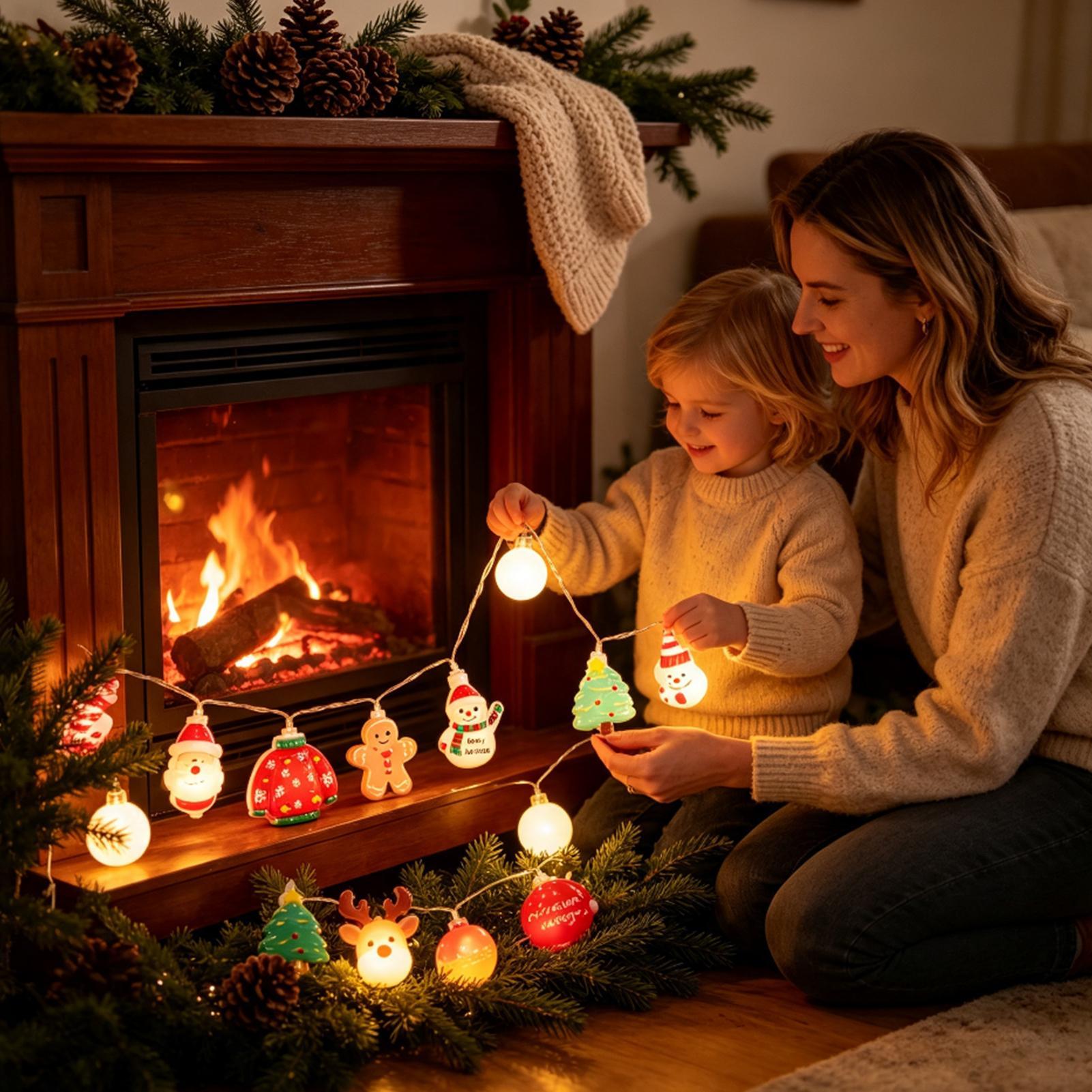 クリスマスサンタストリングライト 防水LEDサンタストリング - Lighting Tree Decor のレビューと価格