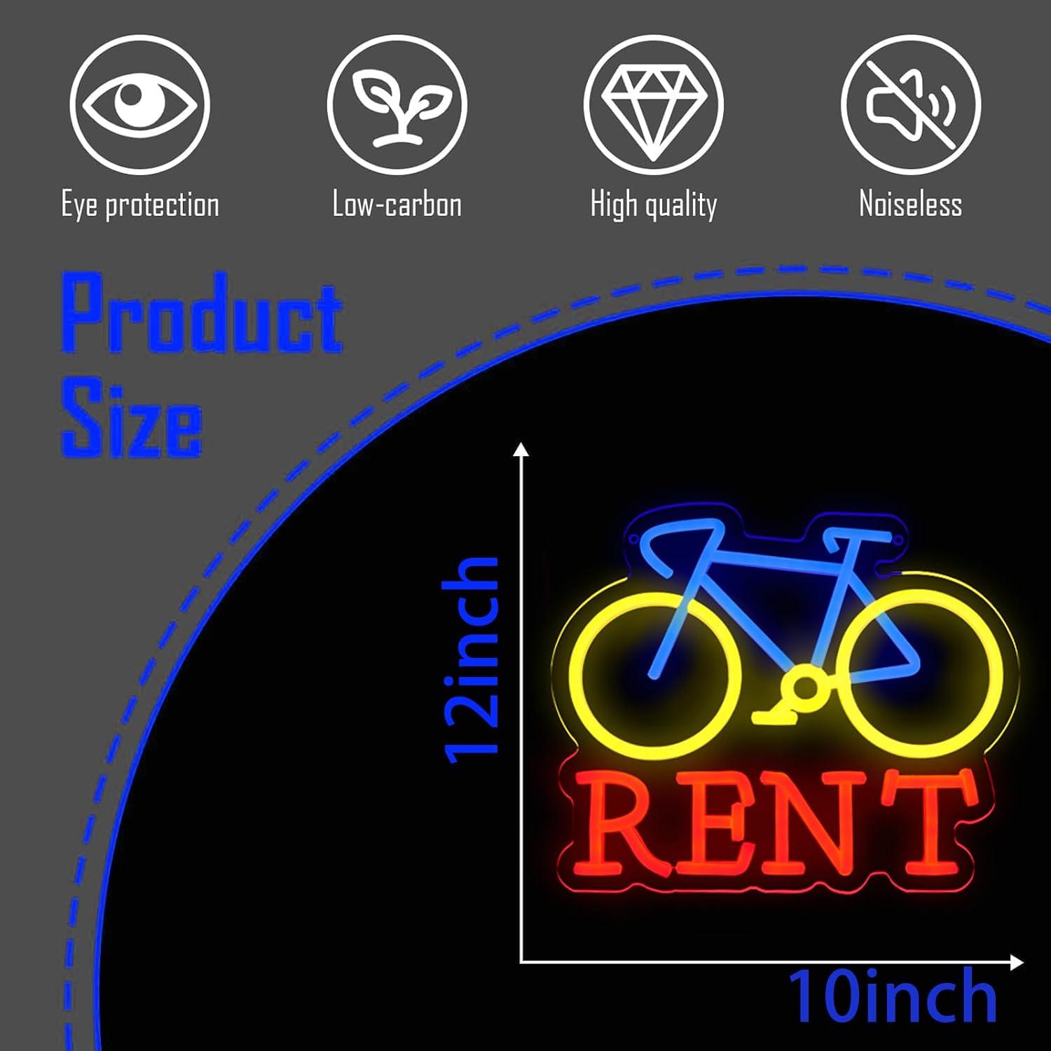 自転車レンタル用ネオンサイン USB調光式LEDライト 自転 - Lighting Decor Rentals のレビューと価格