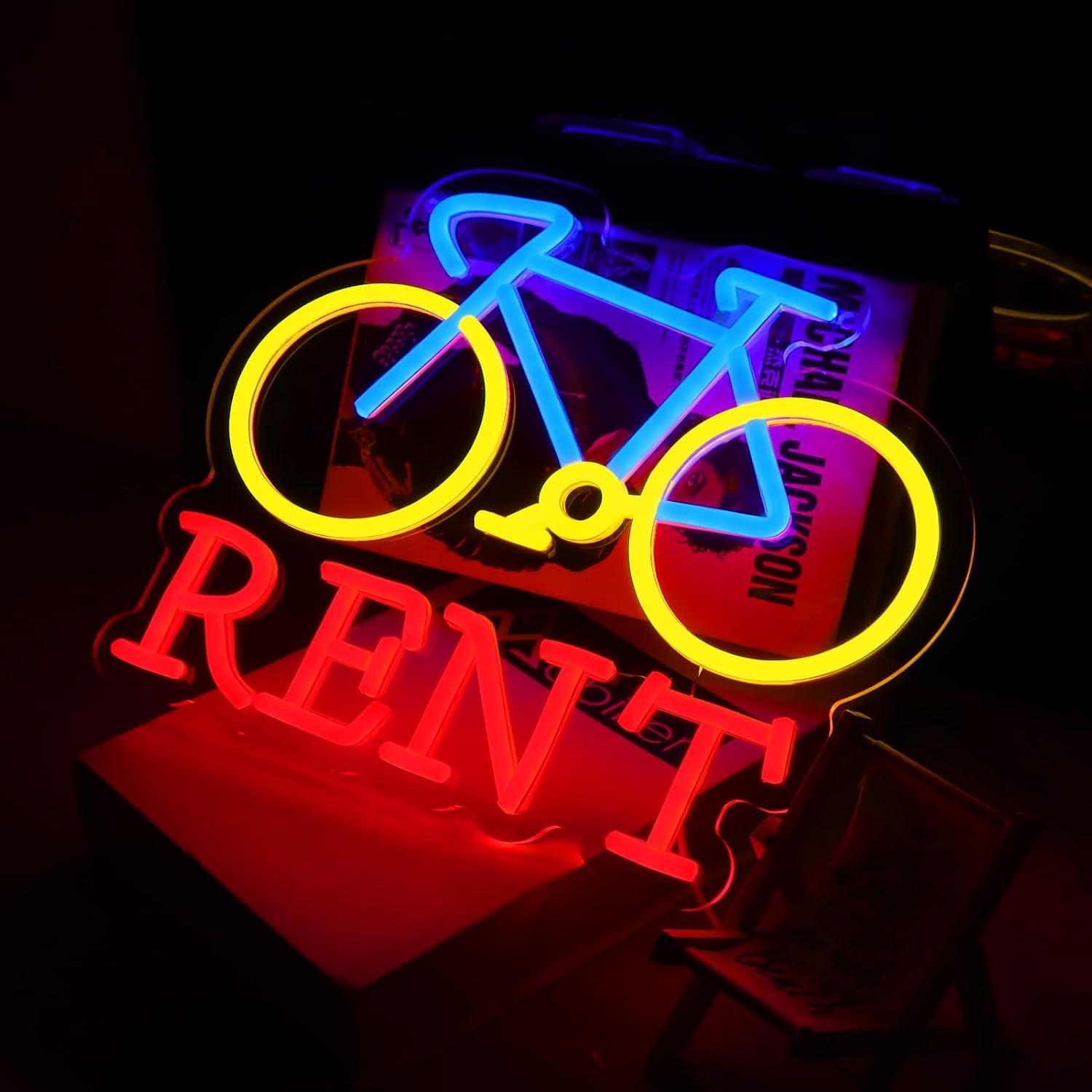 自転車レンタル用ネオンサイン USB調光式LEDライト 自転 - Lighting Decor Rentals のレビューと価格