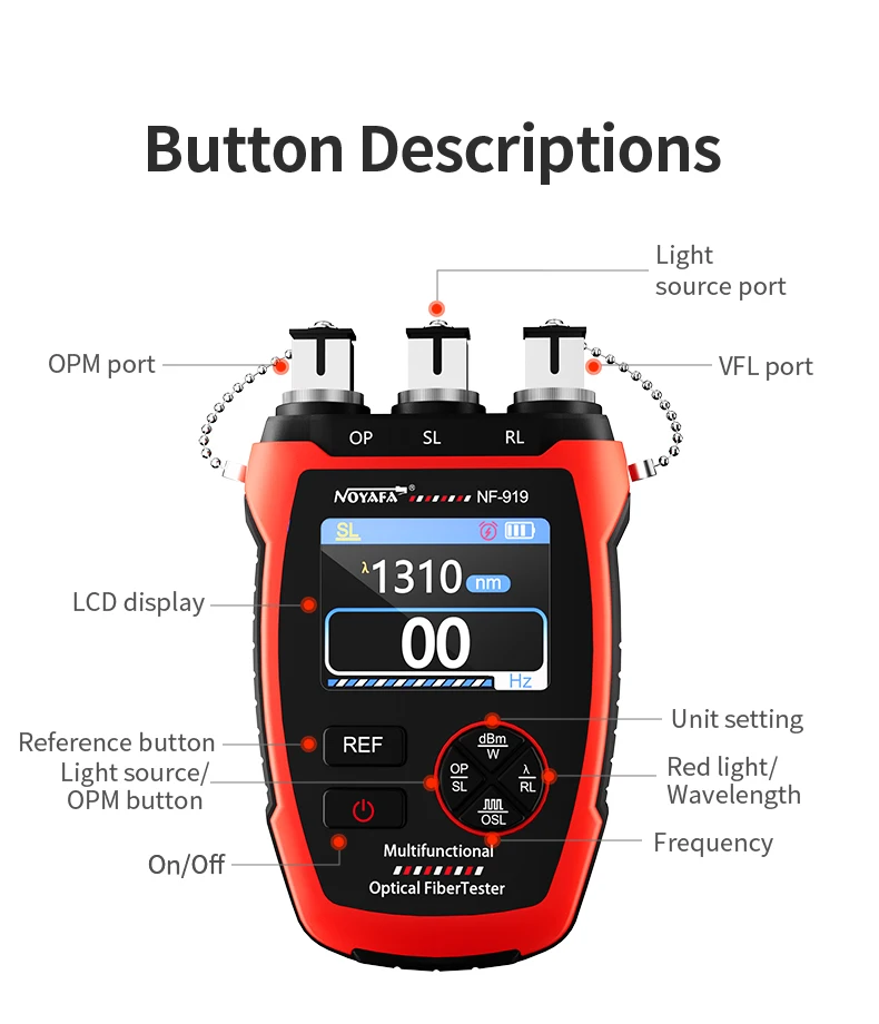 Noyafa NF-919 光源付き光パワーメータ 6波長  - Lighting Visual のレビューと価格
