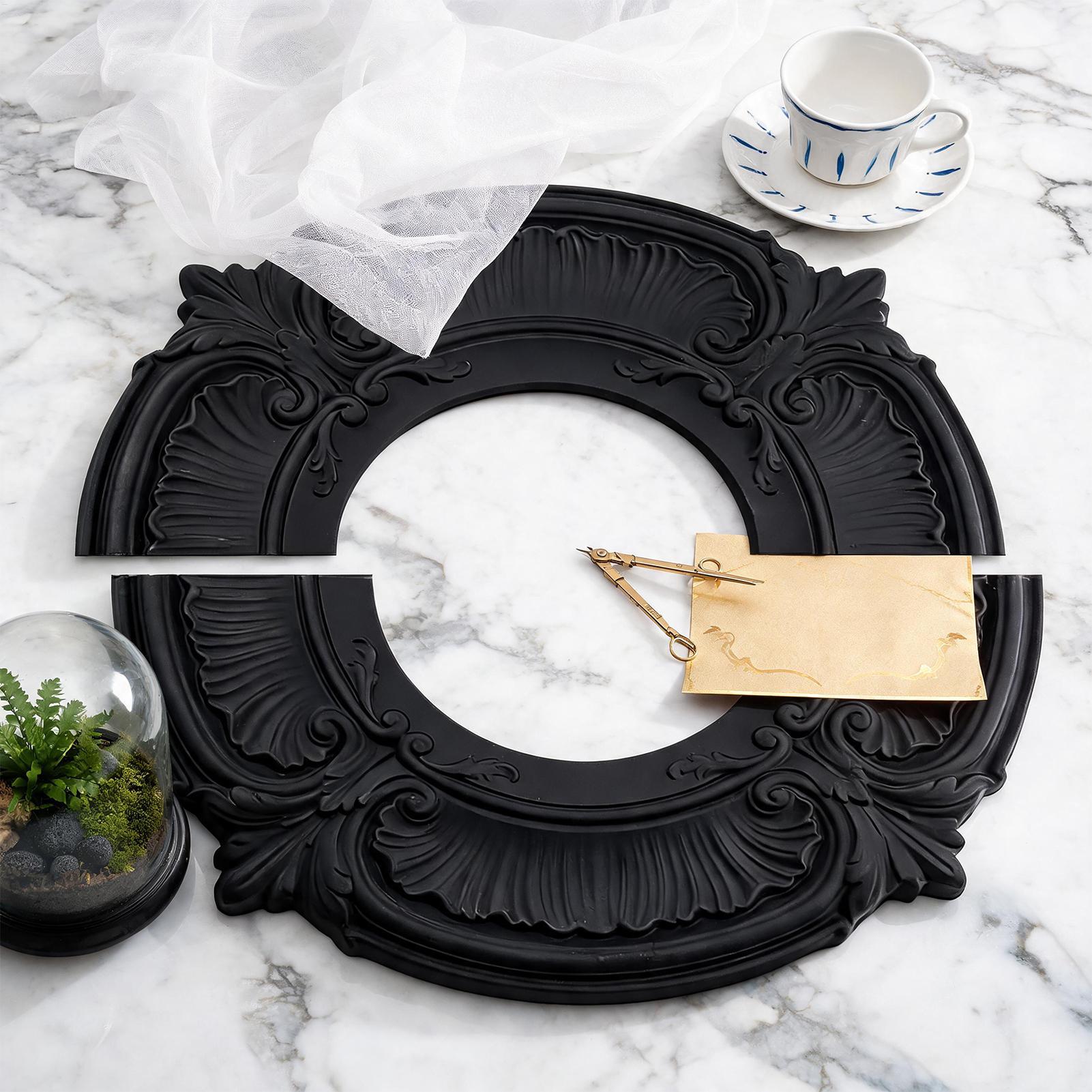 ブラックスプリットシーリングライトメダリオンファンパネル装飾 - Kitchen Decor Lighting のレビューと価格