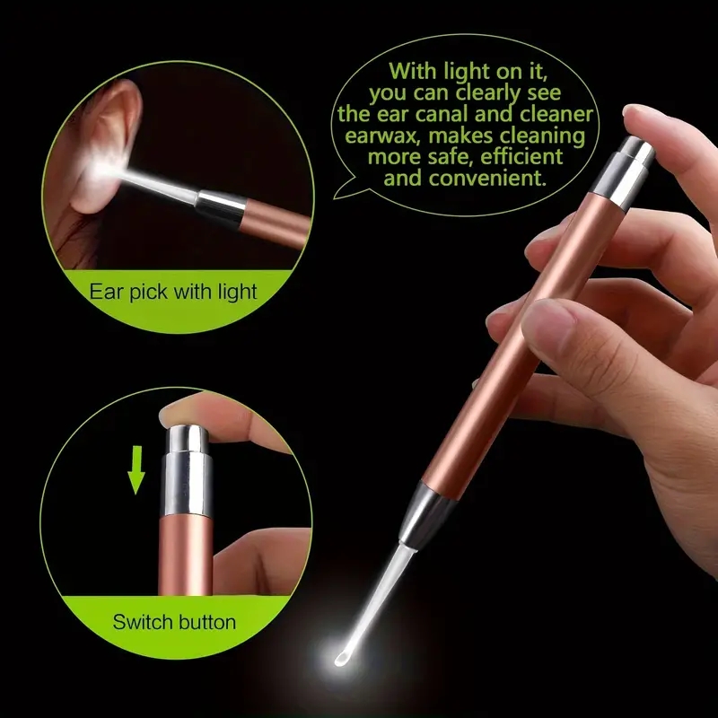 ステンレス製の光る耳かき、ライト付き耳掃除ツール、便利な耳か - Lighting Visual のレビューと価格
