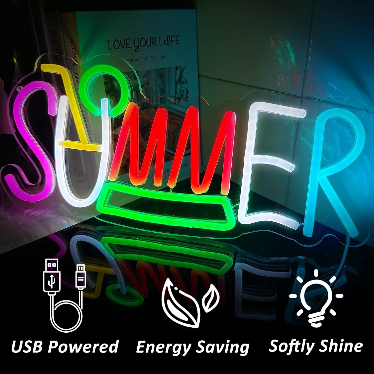 夏のネオンサイン USB 電源 LED ライト海岸レストラン - Lighting Decor Rentals のレビューと価格