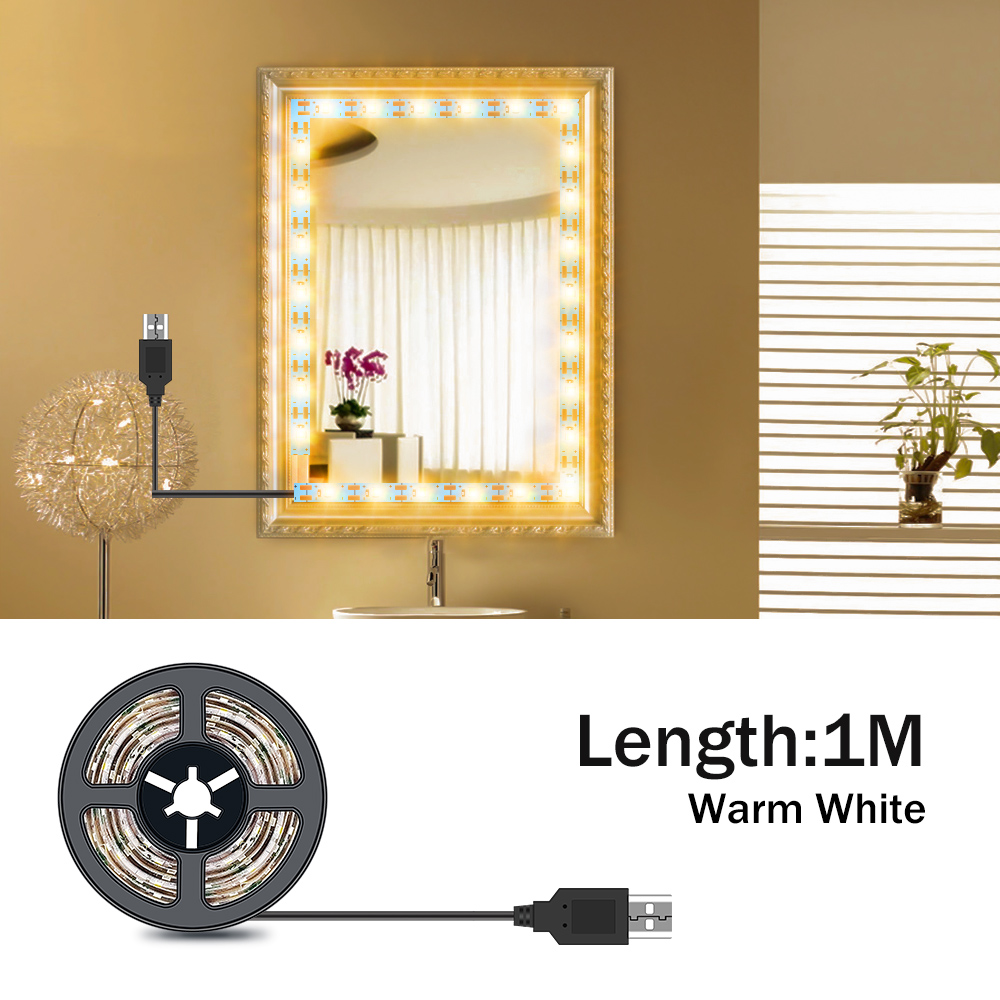 DC5V LED 化粧鏡ライトストリップ USB ドレッシン - Lighting Decor For Diwali のレビューと価格